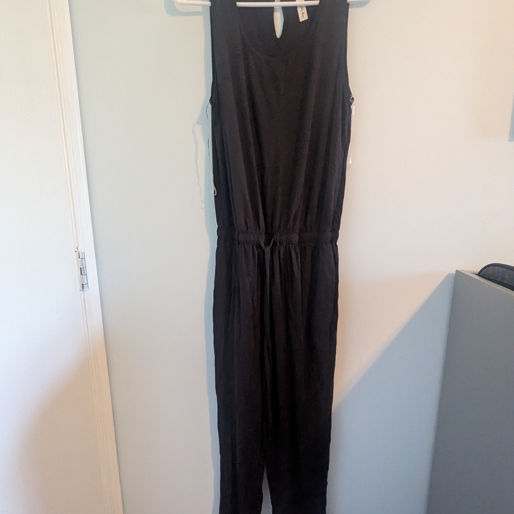 Vanilla Bay Black Sleeveless Jumpsuit with Elastic Waist